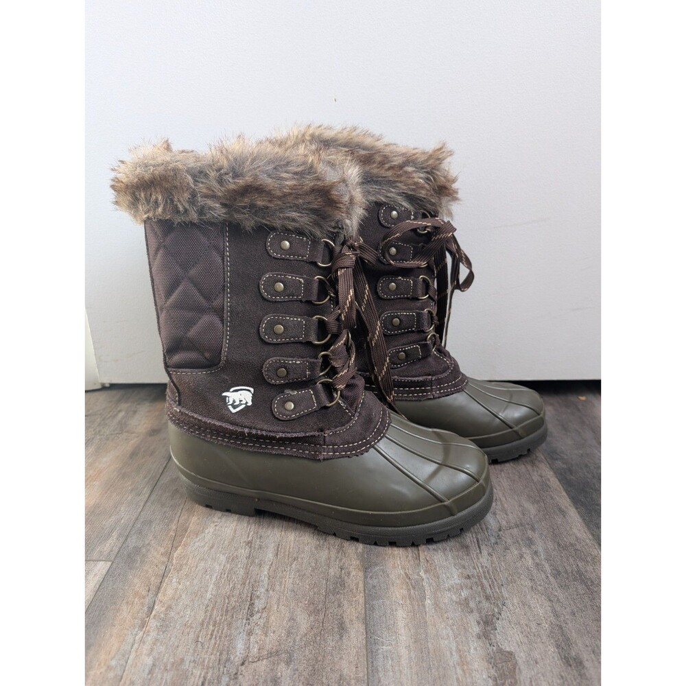 Arctic Shield Boots women's insulated winter duck boots faux fur trim Size 8